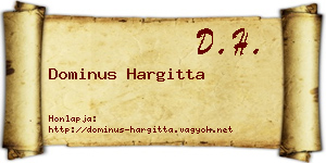 Dominus Hargitta névjegykártya